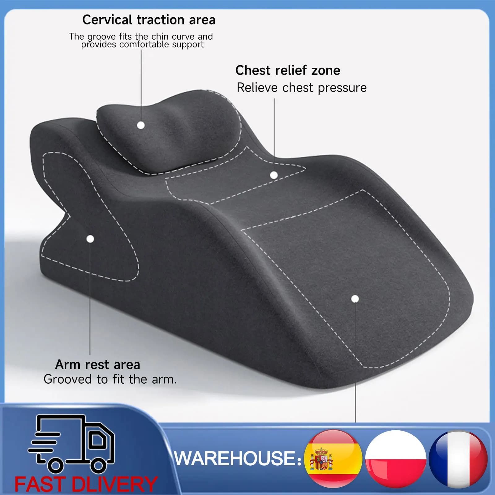 Soft Comfort Wedge Pillow with Removable Cover, Multi-Functional Leg Elevation Support Cushion, Suitable for Sofa Office Chair