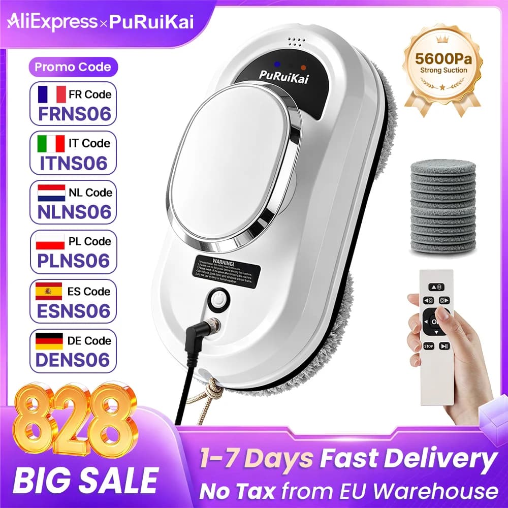 PuRuiKai  window cleaning robot window cleaner electric glass limpiacristales remote control for home Robot vacuum cleaner