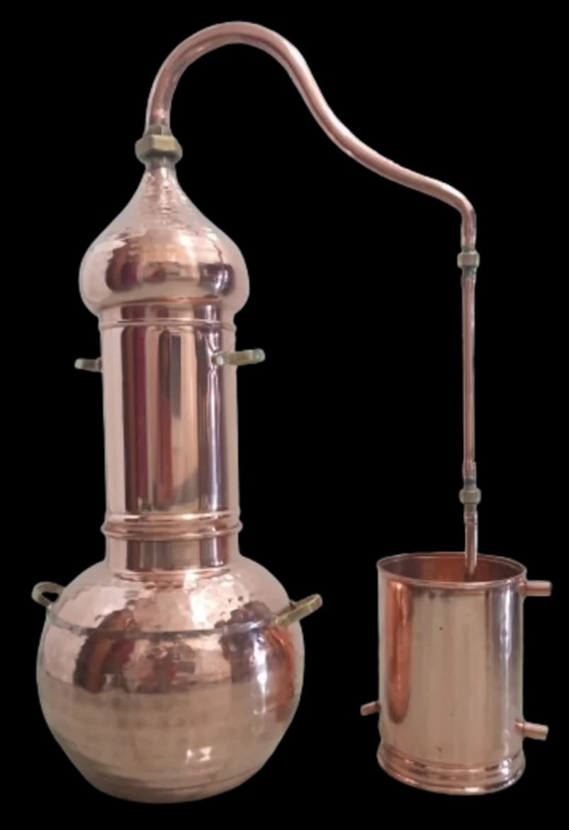 Alkimista 10 Liters Column Still 10L Distiller of Aromatic Plants in Copper Artisan Handmade Spiritual Drinks Distillates Liquor Water Cosmetic