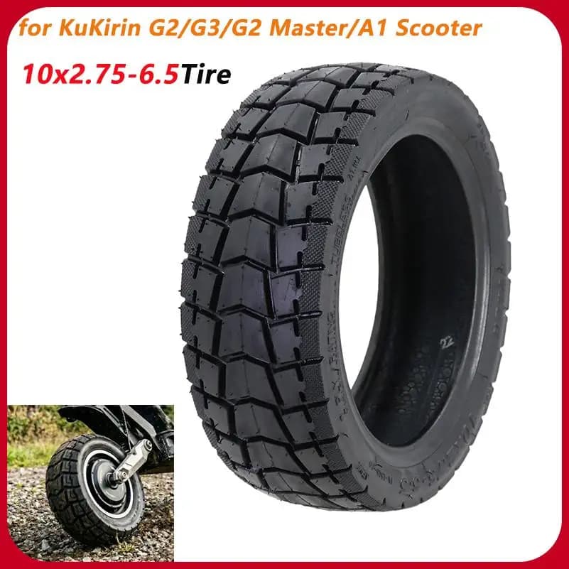 Universal 10x2.75-6.5 Tubeless Tire for KuKirin G2/G3/G2 Master/A1 Scooter, Off-Road Vacuum Tyre Front/Rear Replacement