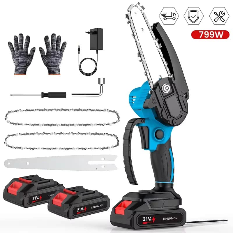 6 Inch Brushless Chain Saw Mini Handheld Pruning Chainsaw Woodworking Electric Saw Cutting Power Tool for Makita 18V Battery