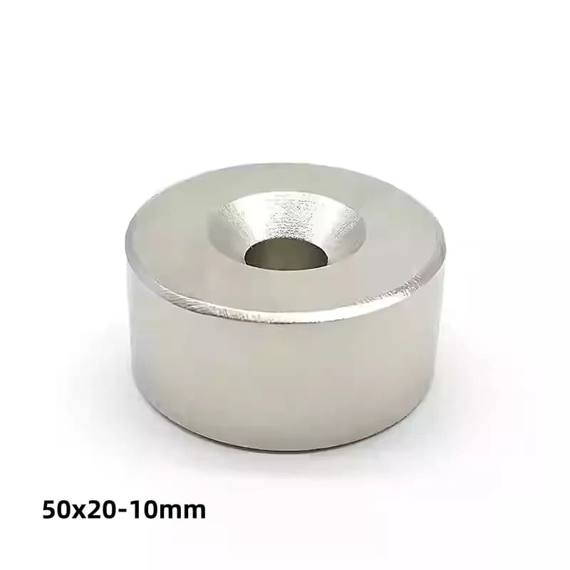 50x20-10mm Round Rare Earth Magnet 50*20 mm Hole 10mm Strong Magnet  For Home Refrigerators, Offices DIY 50*20-10mm