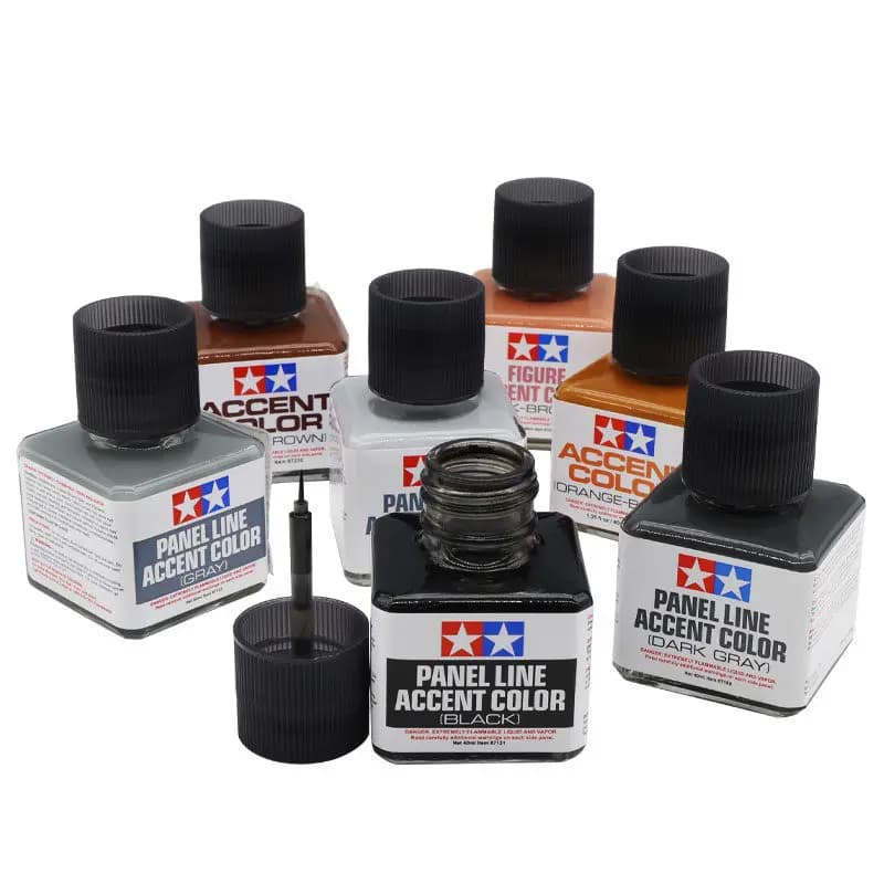 TAMIYA Panel Line Accent Color 40ml Enamel Paint Thinner Dark Gray Brown Pigment for Military Model Car Model Hobby DIY