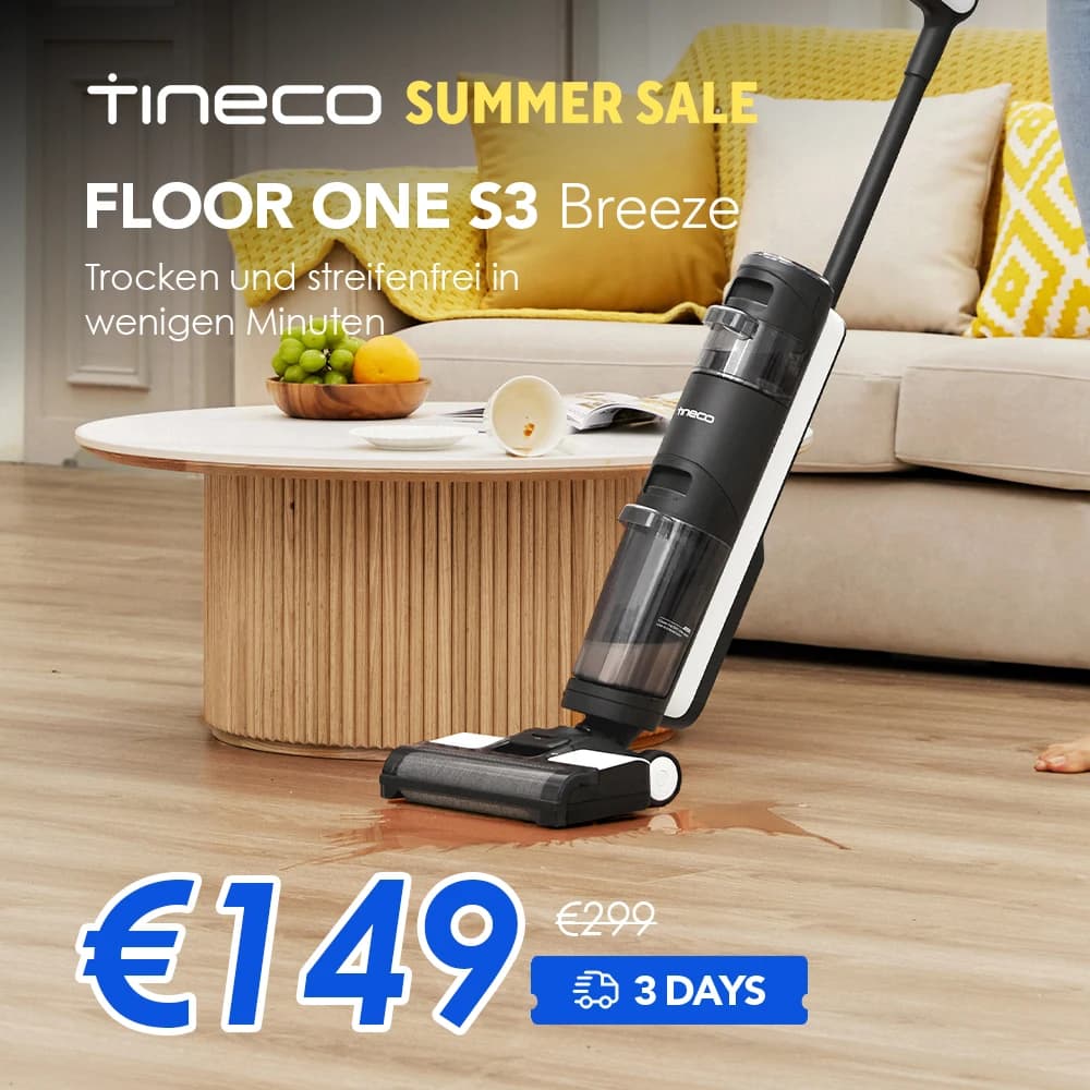 Tineco Floor One S3 Breeze Battery vacuum cleaner Floor wiper Wet Dry wiper Self-Cleaning Smart Home Device