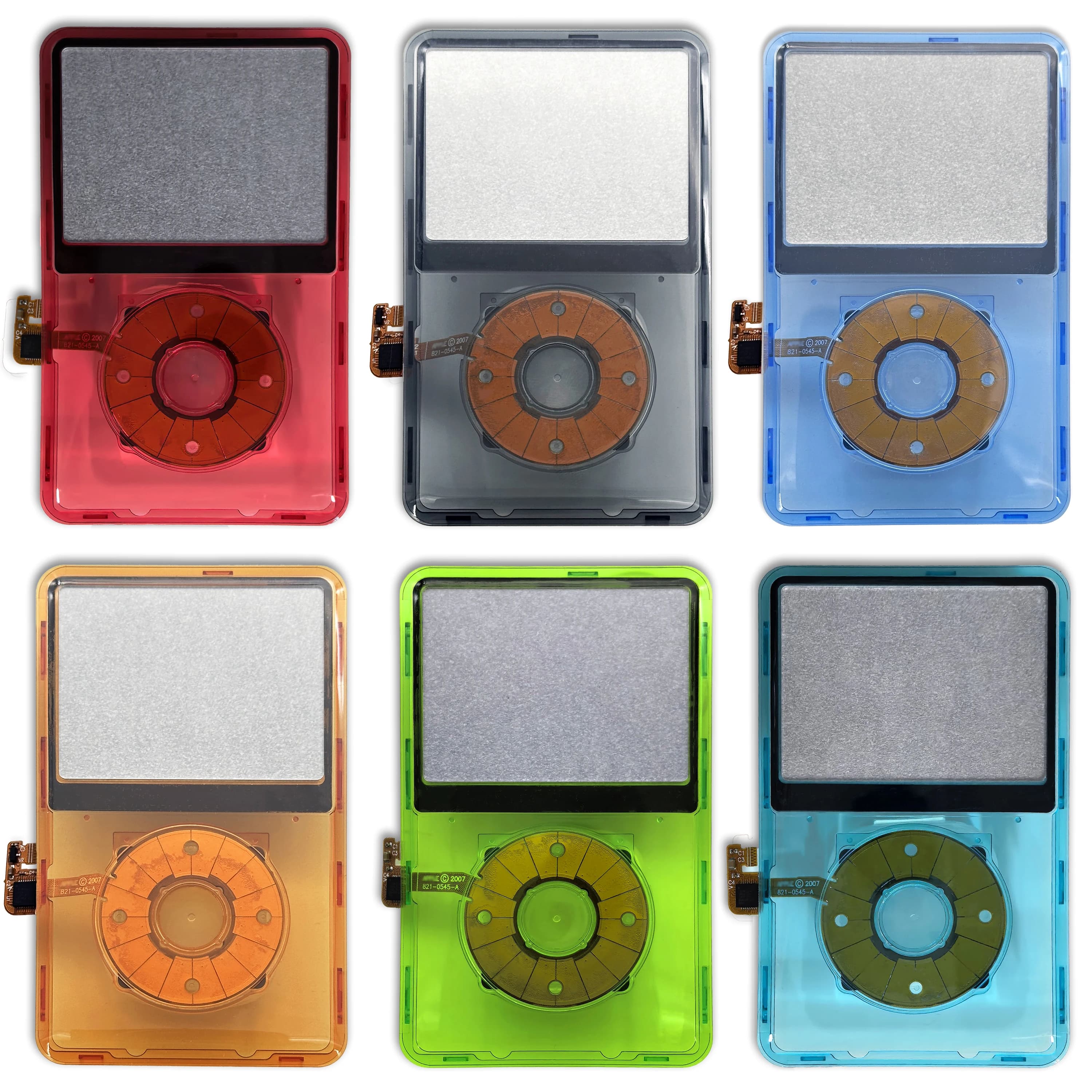 Colorful Clear Front Face Plate Housing Case Cover for iPod Classic 6th 7th Gen, with Click Wheel & Button 80/120/160GB A1238