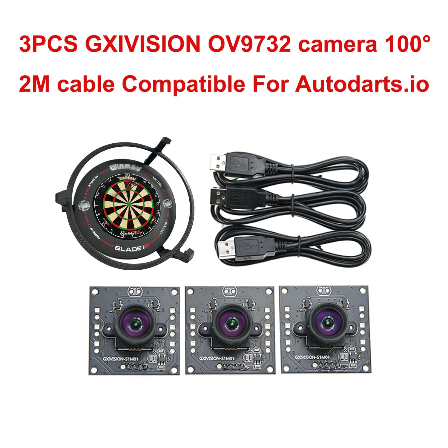 GXIVISION USB Camera Module IMX179 /OV2735/OV9732/OV2710 100 Degree 30fps 2M Cbale No Distortion,Compatible For Autodarts.io