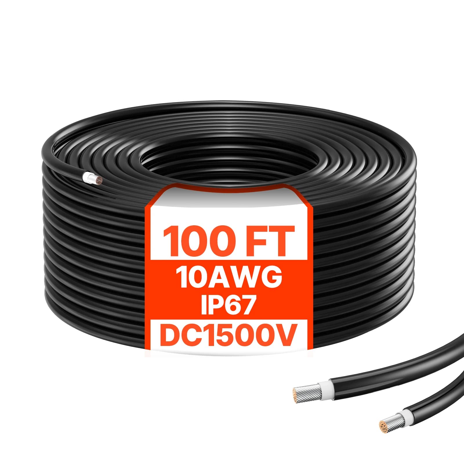 SucceBuy 100FT Solar Panel Extension Cable 10AWG Solar Extension Cable Wire 6mm² IP67 Waterproof PV Cable Ship RV Solar Panels