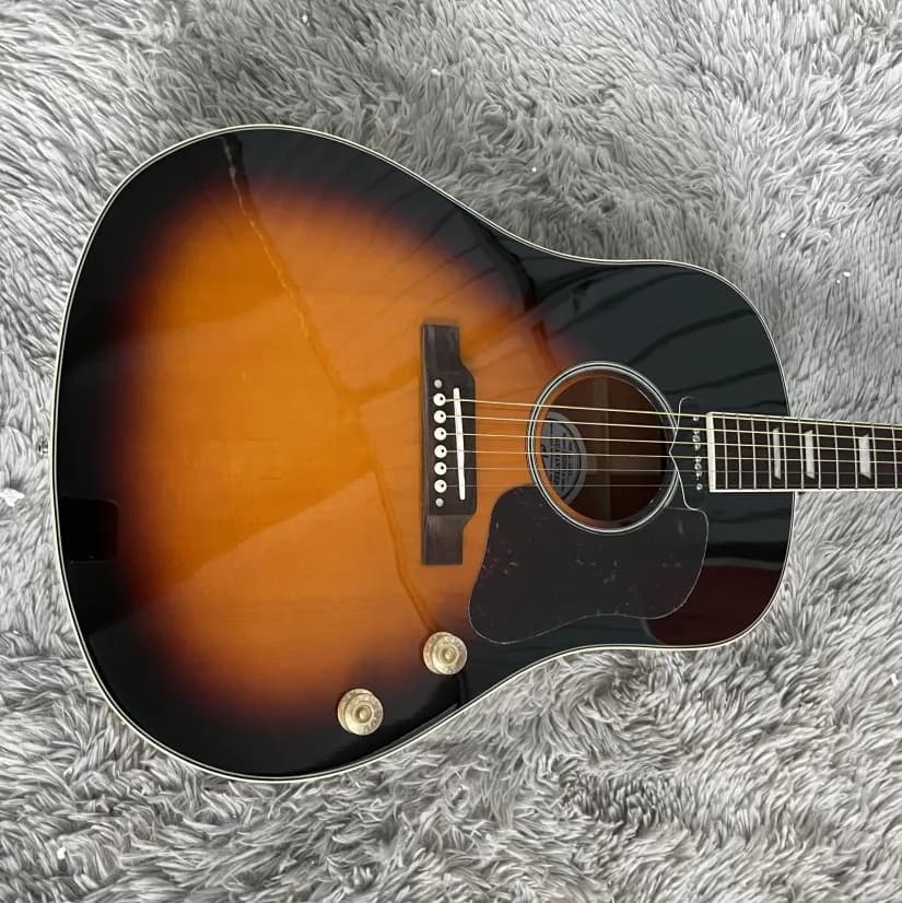 New Acoustic Guitar Sunburst Solid Spruce Top Rosewood Fretboard