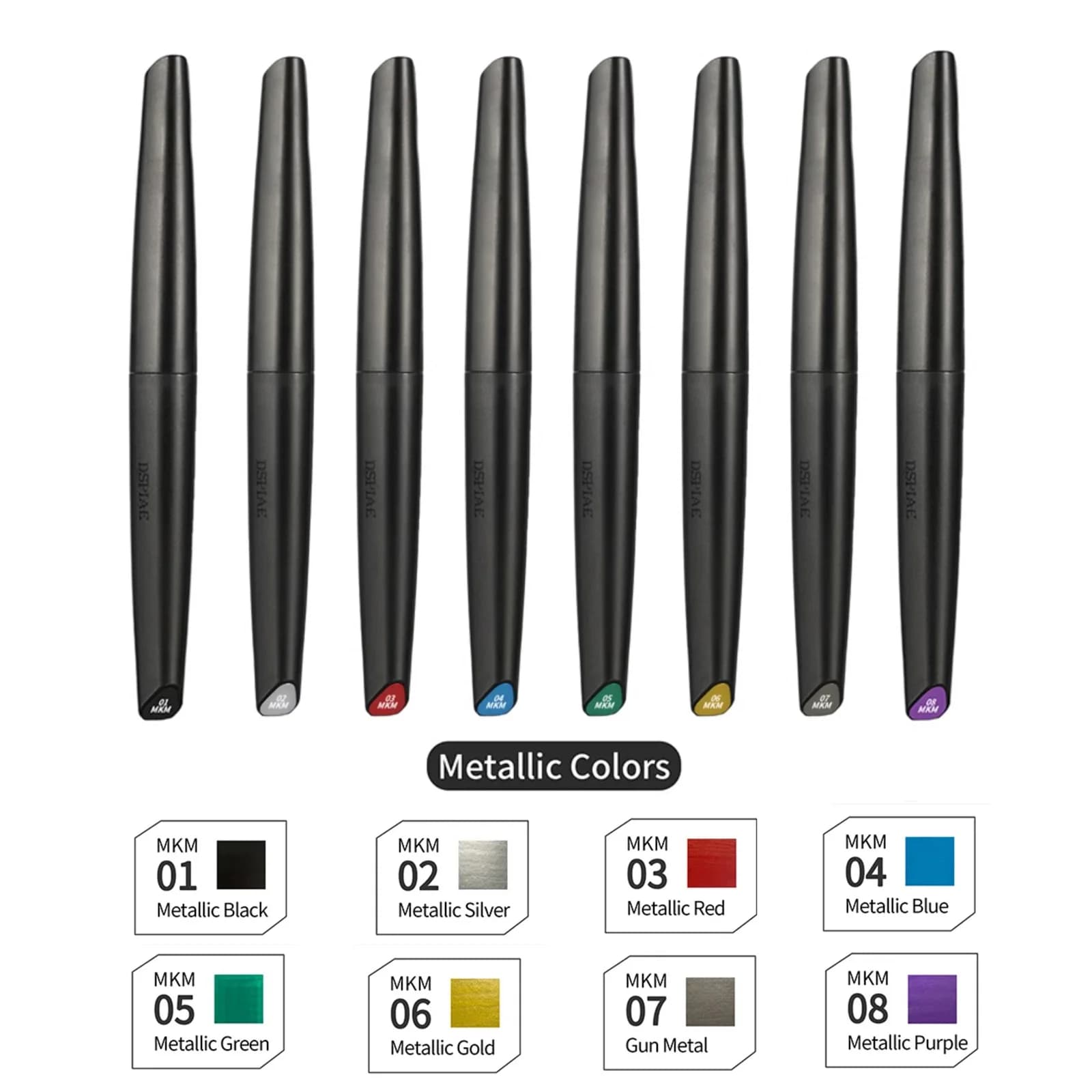 DSPIAE Soft Tip Water-based Marker Pen Kit Basic Metallic Fluorescent Color Kit for Gundam Model Painting Artist DIY Paint Tool