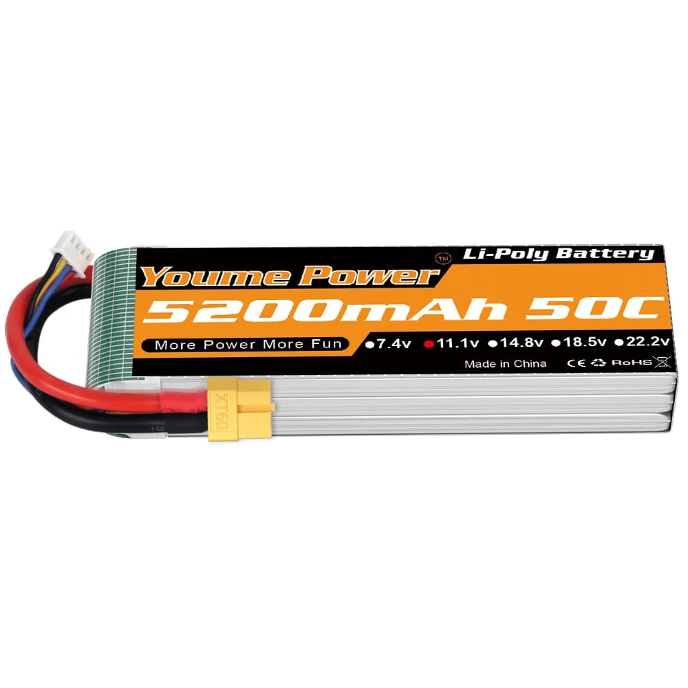 1PCS Youme 2S 3S 4S 6S Lipo Battery 3300mah 4500mah 5200mah 6200mah 6500mah 7.4V 11.1V 14.8V 22.2V T XT60 Hard Case RC Parts