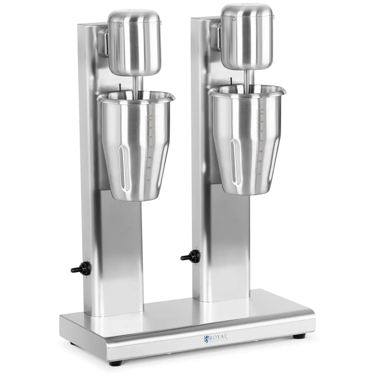 Frullatore per frappè e milk shake - Doppio - 2 x 1 L - 15.000 giri/min - Acciaio inossidabile | Royal Catering