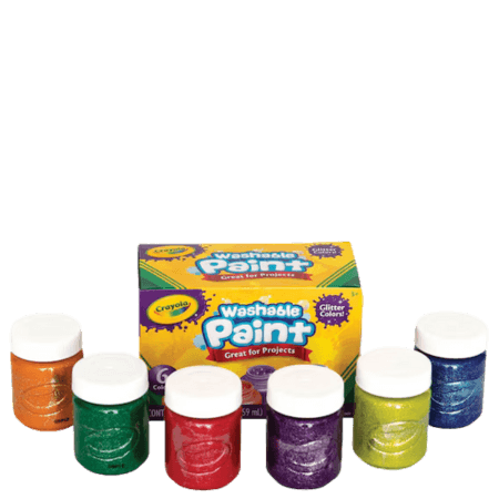 Crayola Washable Glitter Paint Bottles – 6 Pcs