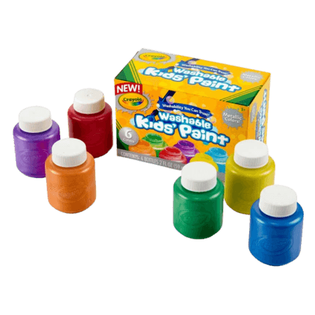 Crayola Washable Metallic Paints - 6 pcs