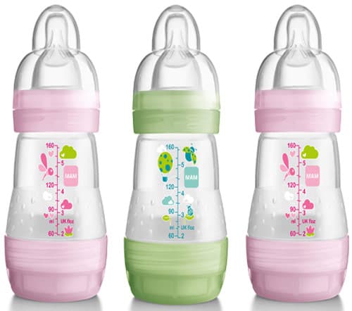 MAM 160ml 0+mdr Anti-Colic Bottle - 3 Pack Pink