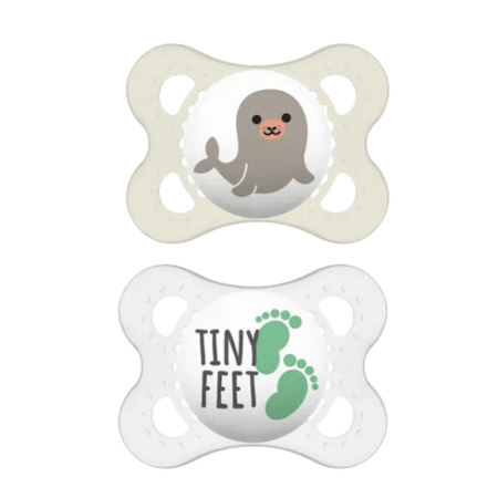 MAM Original 0m+ Pacifier 2-pack - White & Transparent