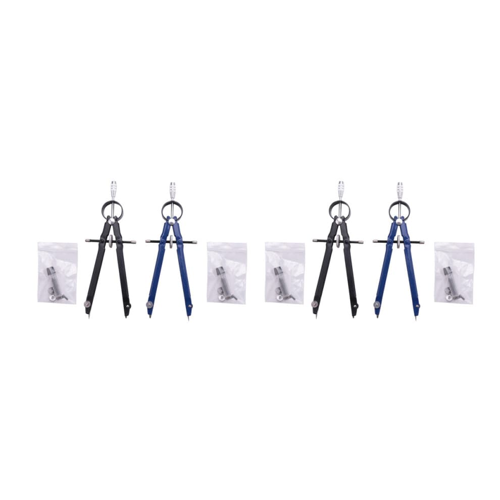 Professional Compass with Lock, Compass for Geometry, 6Inch Spring Bow Compass, Compass Drawing (4 Pack)