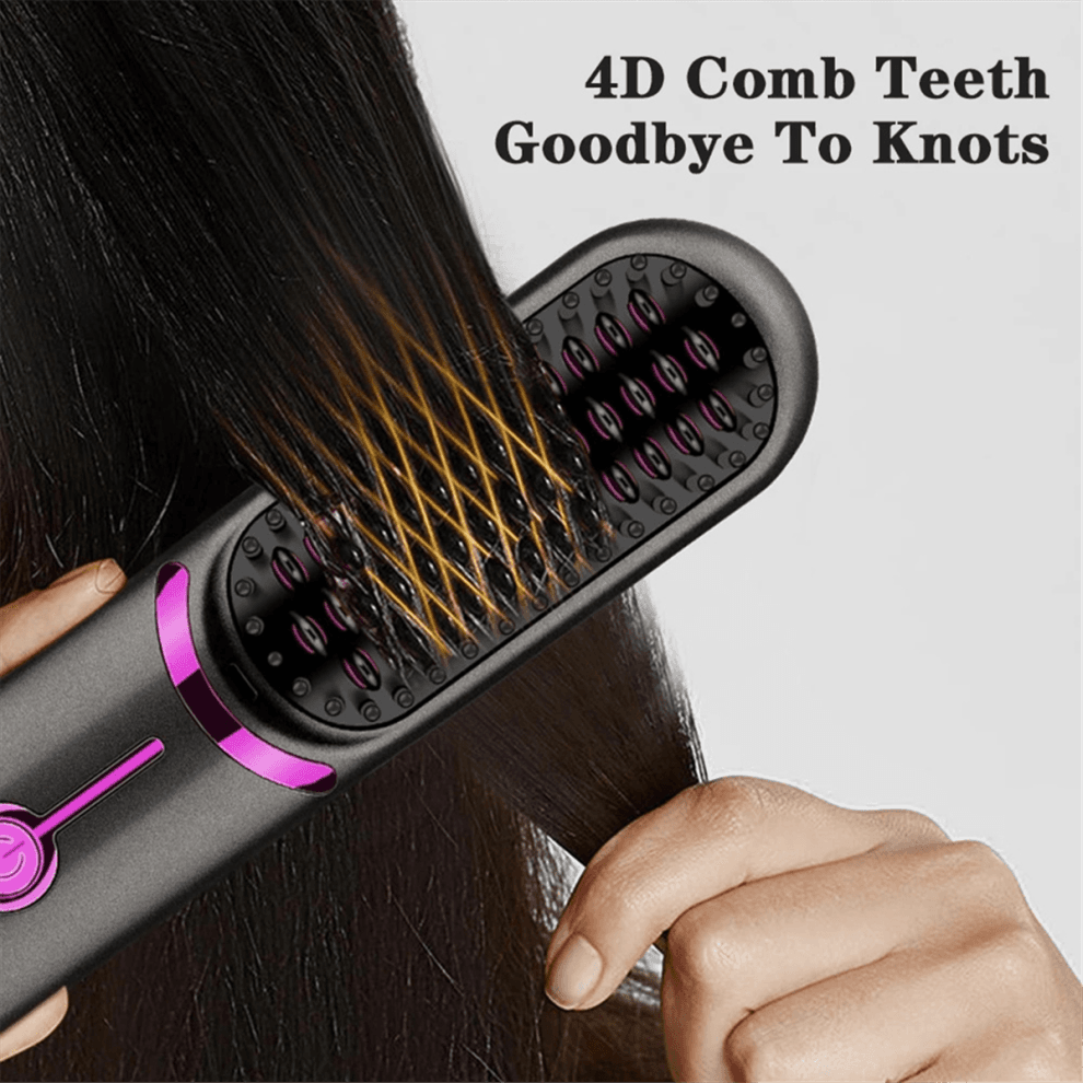 Wireless Hair Straightener Brush Fast Heated