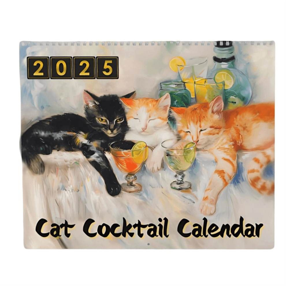 2025 Cat Cocktails Calendar Meow-Tail Hour Wall