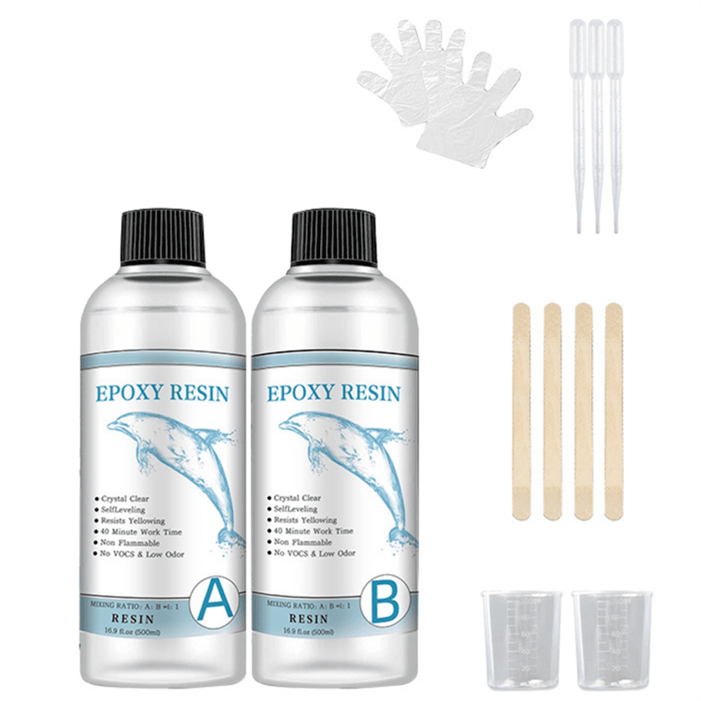 Crystal Clear Epoxy Resin Kit for DIY Craft ,500ML Set