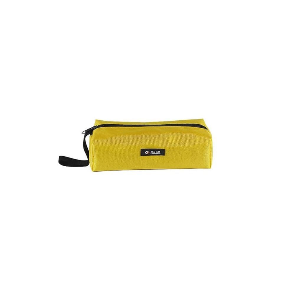 (yellow-L)1680D Oxford Canvas Tool Bag Waterproof Storage Hand Tool Bag Screws Nails Drill Bit Metal Parts Organizer Zipper Pouch