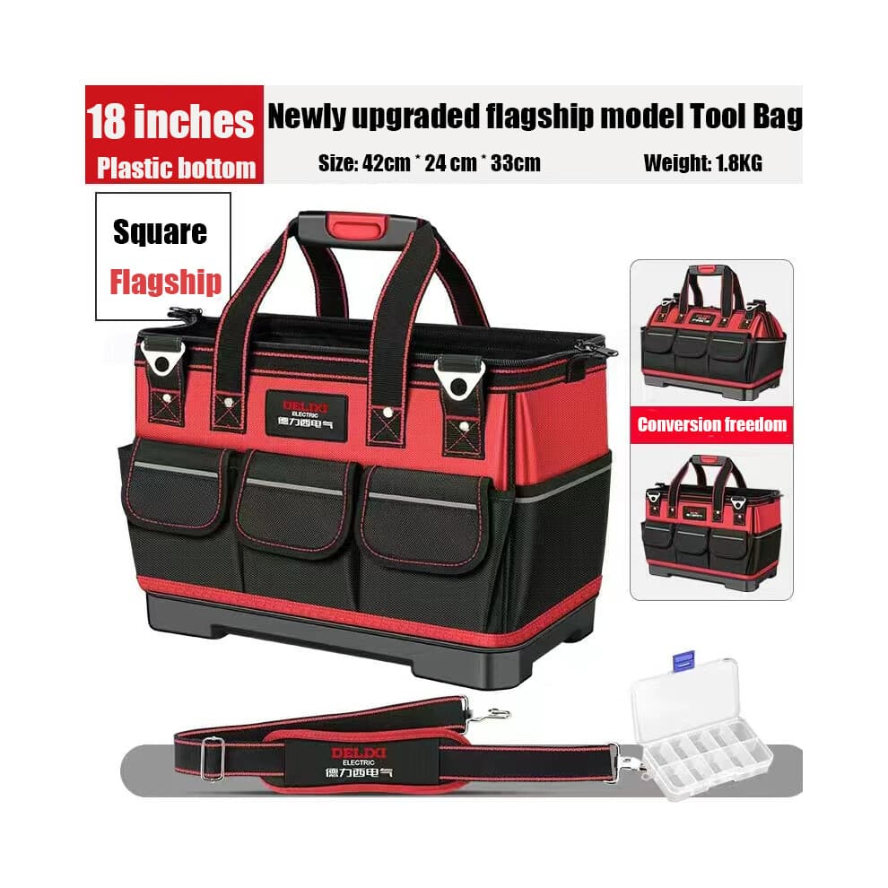 (18 Inch Flagship)2023 1680D Oxford Cloth Tool Bag Professional Electrician Wrench Waterproof Working Multifunction Organizing Storage Tool