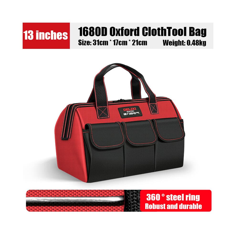 (13 Inches Promotion)2023 1680D Oxford Cloth Tool Bag Professional Electrician Wrench Waterproof Working Multifunction Organizing Storage Tool
