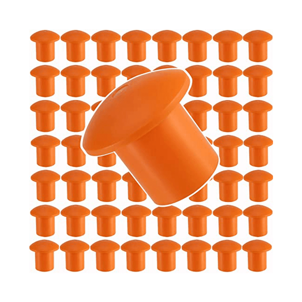 80 Pcs Rebar Caps, Mushroom Safety Cover, Orange Covers Caps for Stake, Size 3- 8, 10M -25M