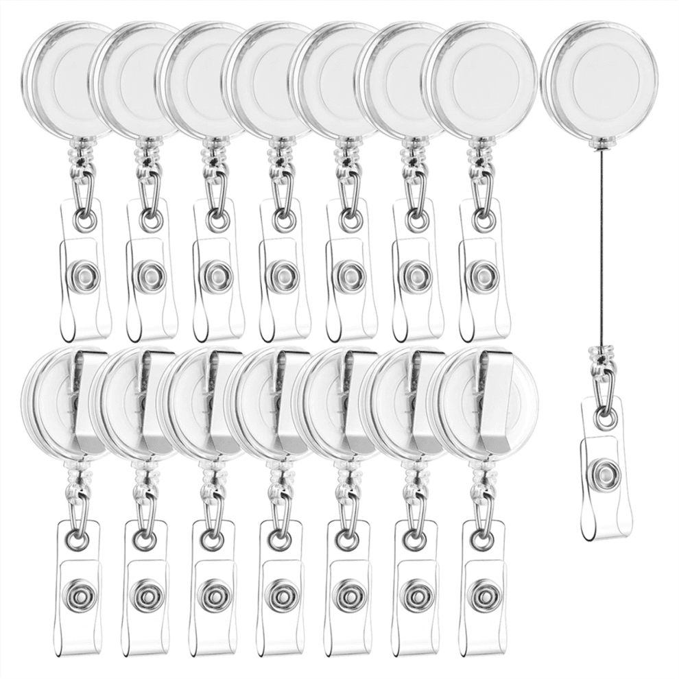 100 PCS Retractable Badge Reel Clips ID Card Holder Reel,A