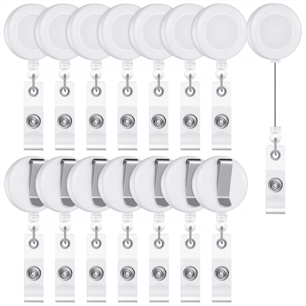 100 PCS Retractable Badge Reel Clips ID Card Holder Reel,C