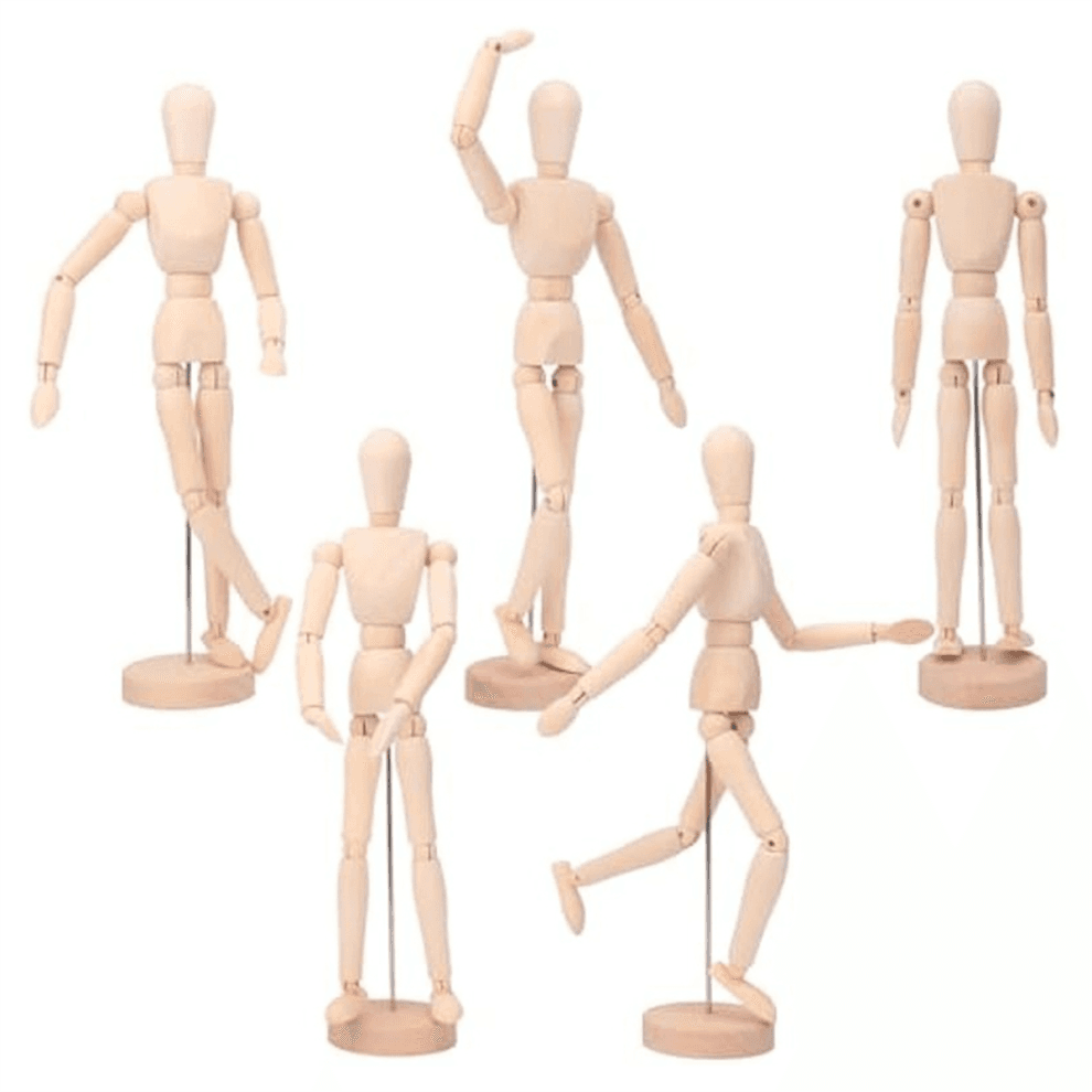 5Pack Art Figure Model-12Inch Wooden Mannequin
