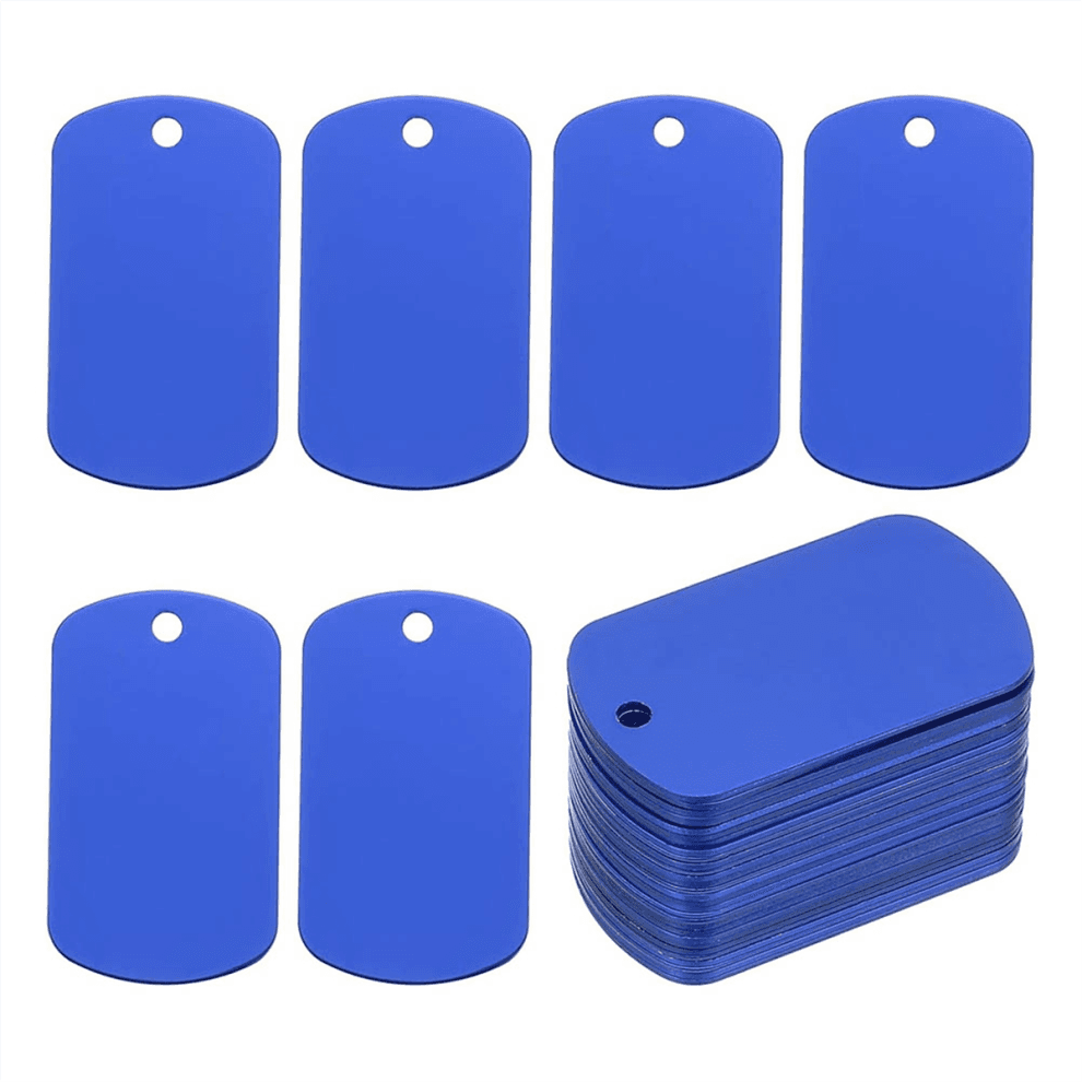 Metal Engraving Blank Tags, 60 Pcs Rectangle Aluminum Blank Tags
