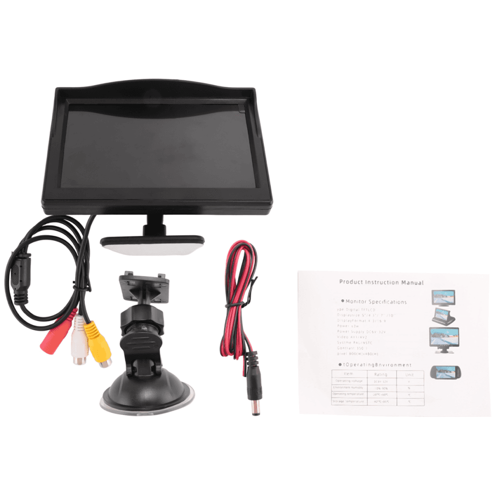 5 Inch 800X480 TFT Screen Monitor with Dual Mounting Bracket for Car