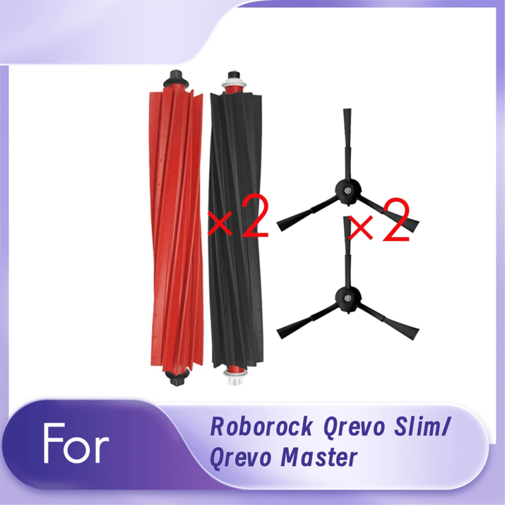 4 Pcs Main Side Brush for Qrevo Slim/Qrevo Master