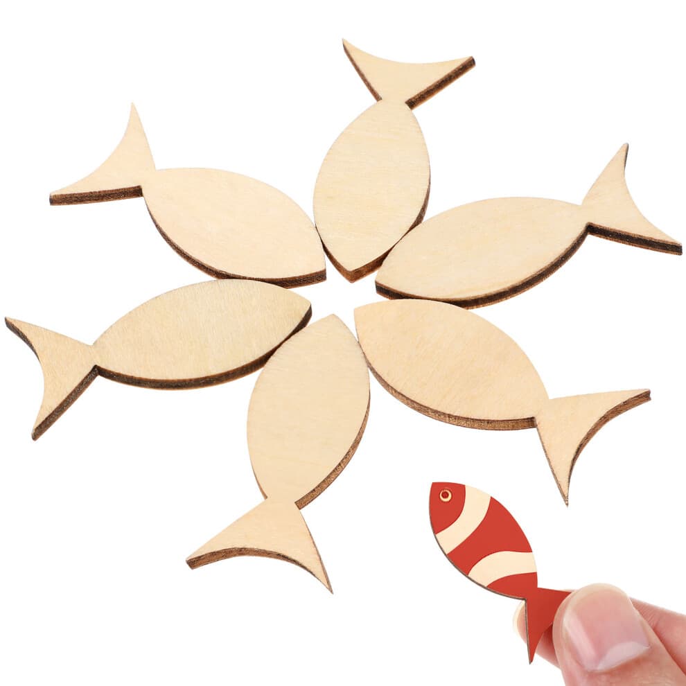 Set Of 2 Adult Craft Kits Wooden Solid Fish Diy Crafts 0.2x1.9x4cm