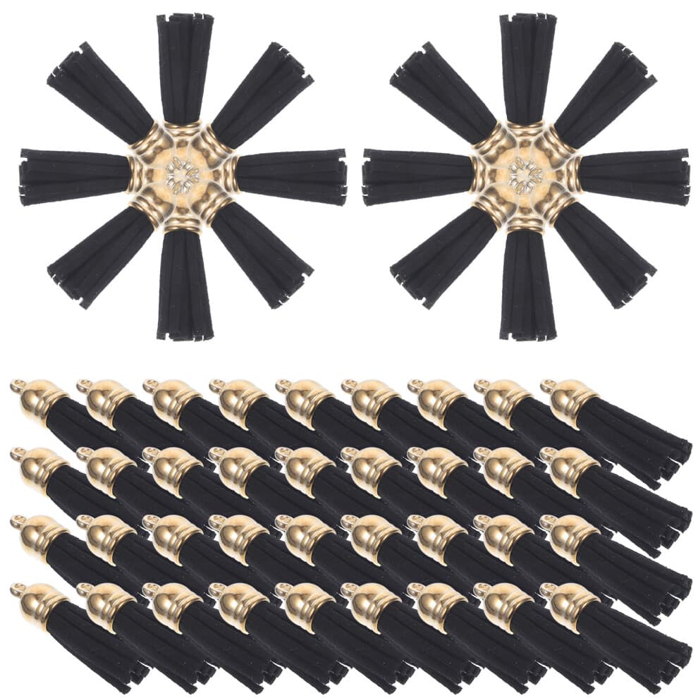4 Pack Lanyard Wallet Color Tassels Handmade Crafts Black
