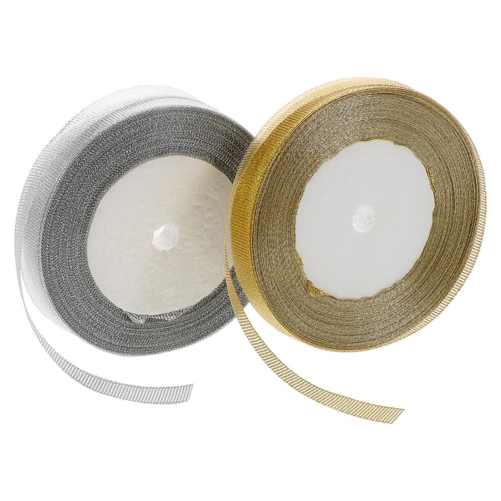 Glittered Silver Onion Ribbon Crafting Ribbons Christmas Tree Bow