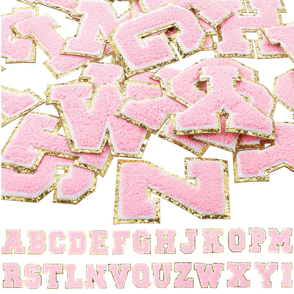 26pcs Embroidered Clothes Letter Pink Diy Decoration For Socks