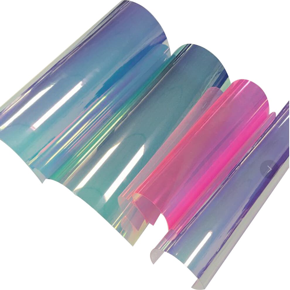 4 Sheets Film Pvc Clear Fabric Prism Window Iridescent Craft