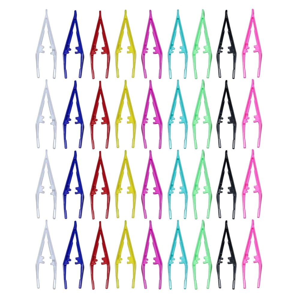 Tweezers For Crafting 50set Plastic Assorted Color Slender Tip