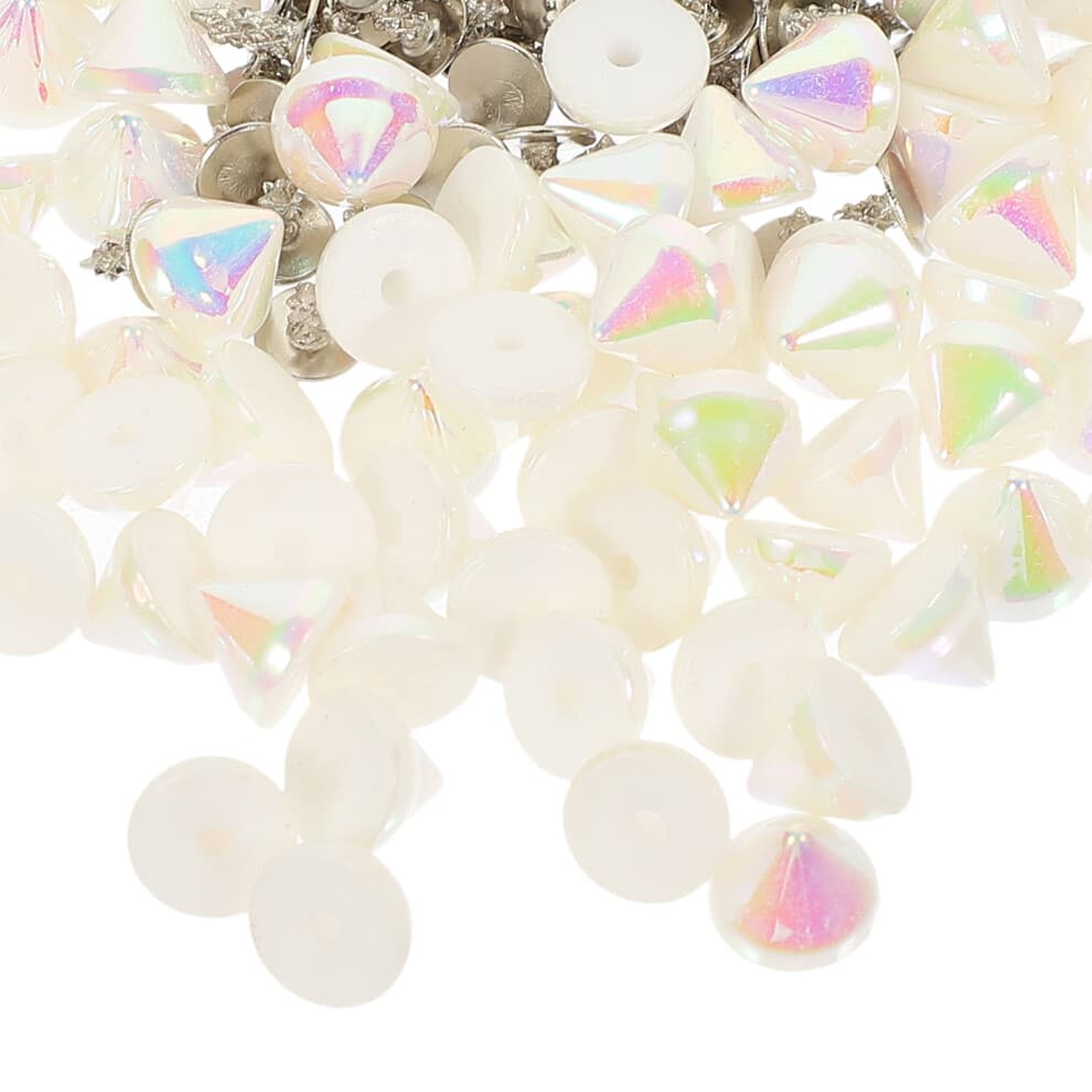 100pcs Buckle Spikes White Diy Bag Accessories