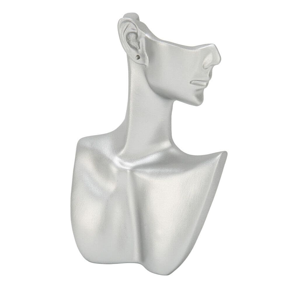 Resin Silver Jewelry Display Stand for Earrings & Necklaces Glossy Multi-Use