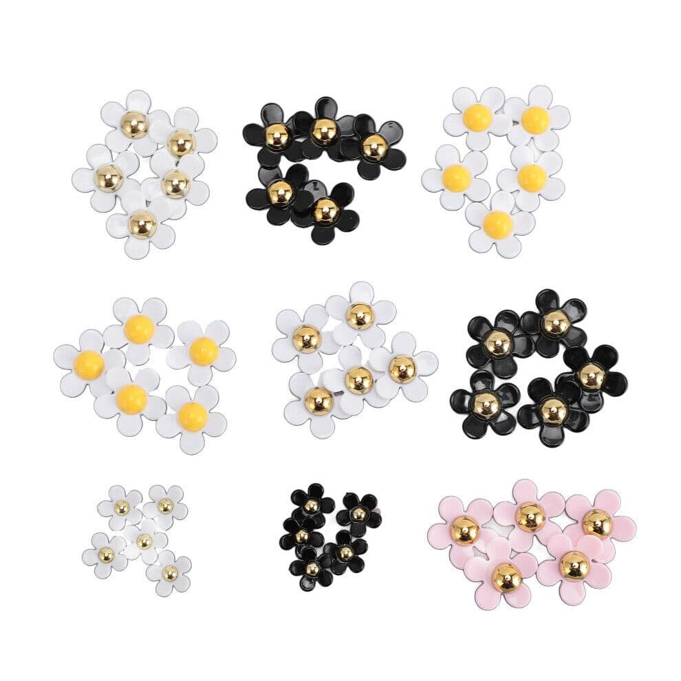 45 Pcs Flat Back Daisy Flower ABS Plastic Daisy