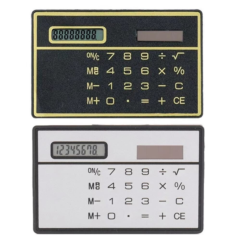 8 Digit Calculator Slim Solar with Touch Screen Credit Card Design Min