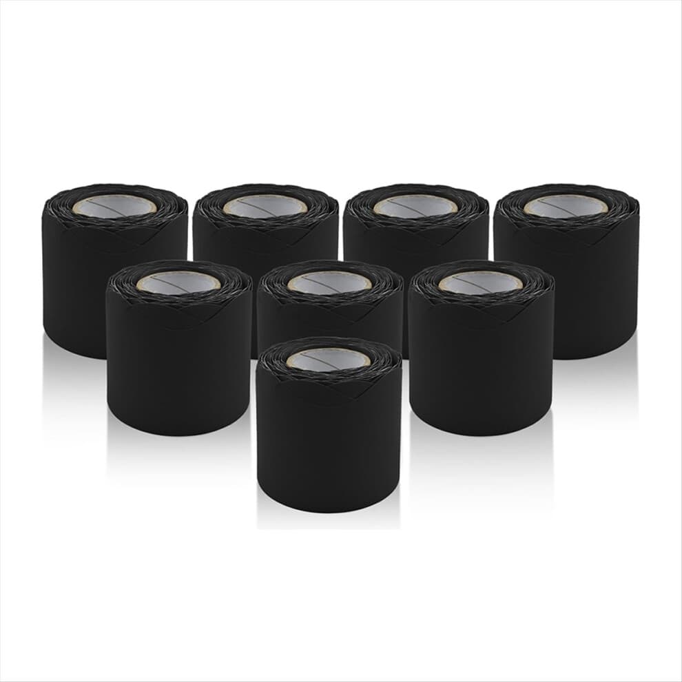 8 Rolls Bulletin Board Border,Black Scalloped Borders for Classroom,Sc