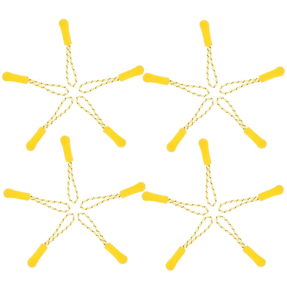 50Pcs Durable Yellow Plastic Zipper Pull Tabs for DIY Clothes Bags