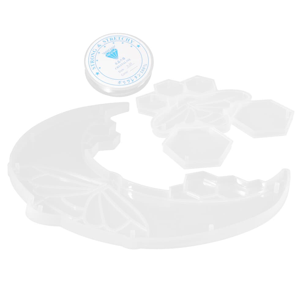 1Set White Silicone Moon Bee Mold for DIY Resin Craft Pendant Casting