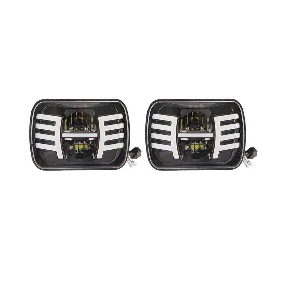 2pcs 5X7 Inch LED Headlight 7X6 LED Sealed   Light Lamp with High Low  for  YJ Cherokee XJ