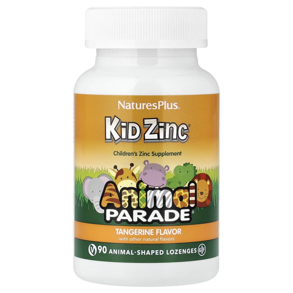 NaturesPlus, Animal Parade, Kid Zinc, Tangerine, 90 Animal-Shaped Lozenges