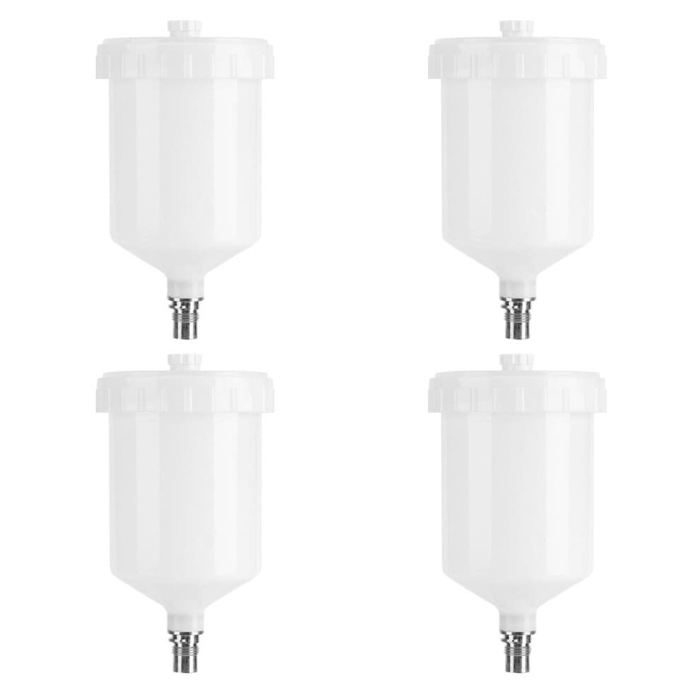 4X,600Ml Plastic Hvlp Paint Cup Pot for  Sprayer Cup Connector Jet Paint Sprayer