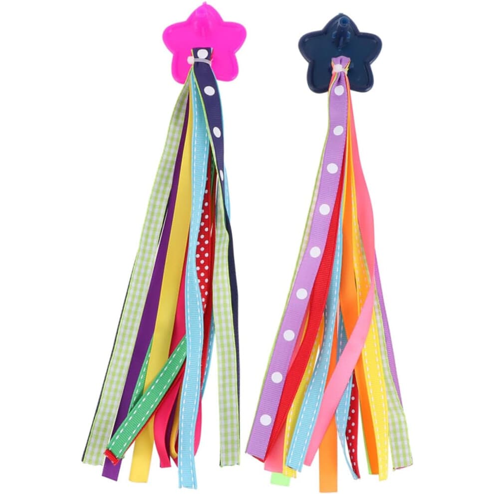 2 Pairs Colorful Bike Streamers for Vibrant Handlebar Ribbons with and Star Design Fun Bicycle Accessories